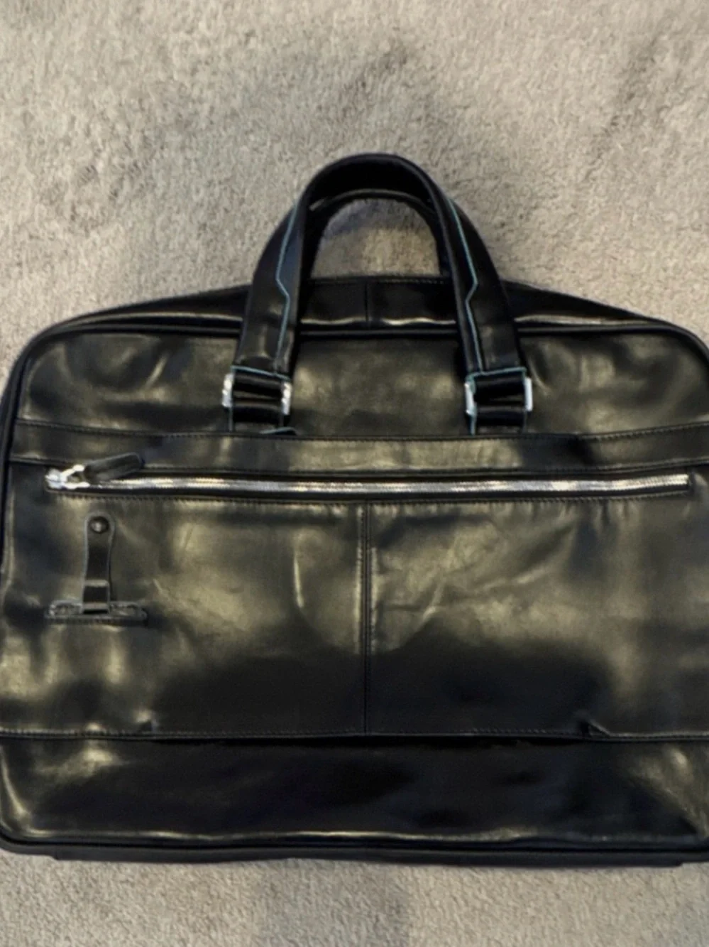 Piquadro Black Men's Leather Briefcase Bag